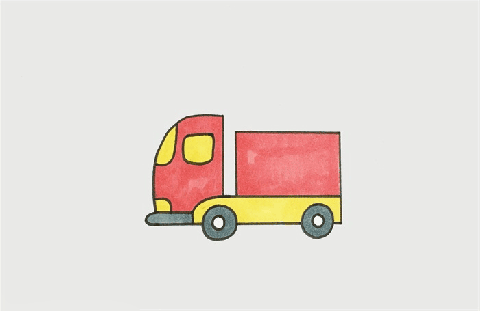 大卡车简笔画图片 卡车的画法