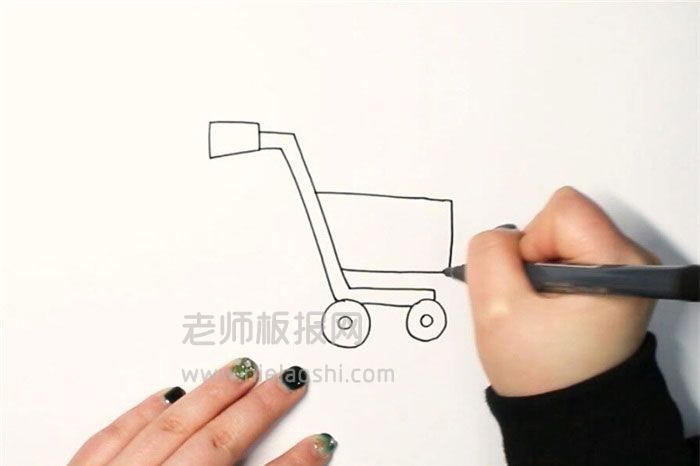 购物车简笔画图片 购物车怎么画的