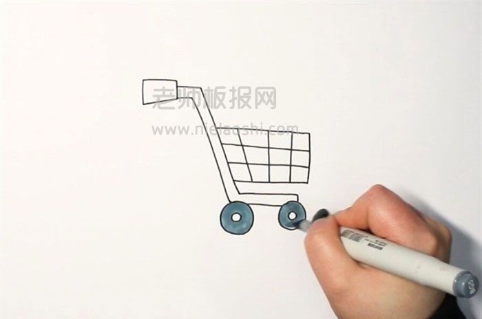 购物车简笔画图片 购物车怎么画的