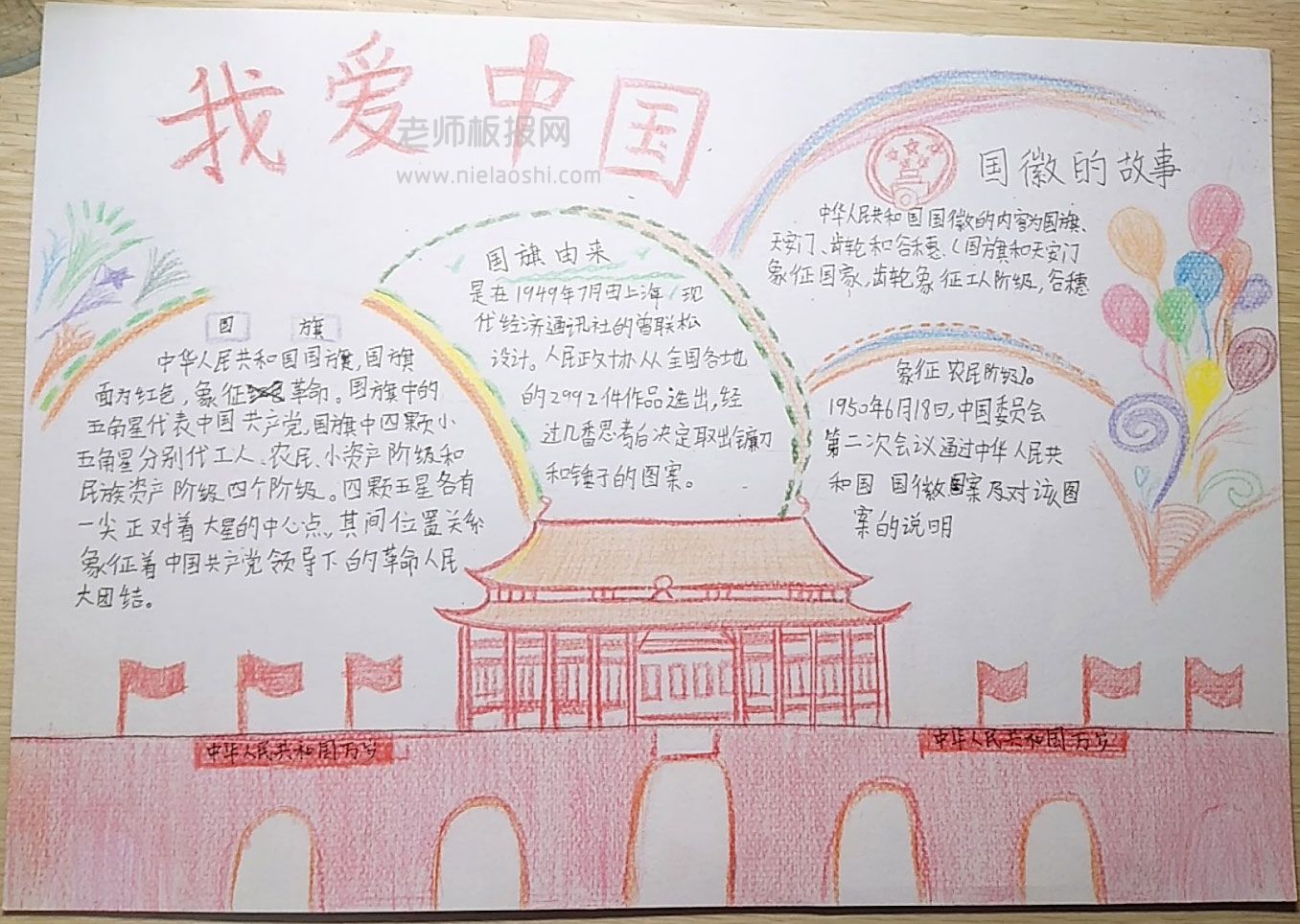 我爱中国手抄报图片：国旗与国辉的由来