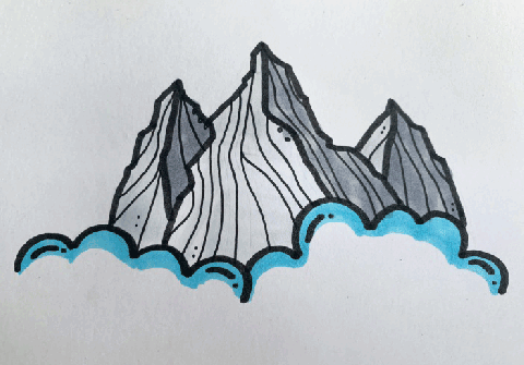 山的简笔画图片：山是怎么画的
