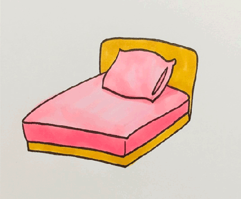 床简笔画图片：床怎么画的