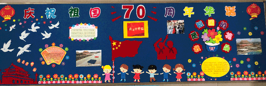 庆祝祖国70周年华诞 黑板报图片