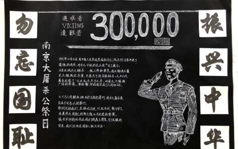 南京大屠杀周年手抄报：勿忘国耻 振兴中国