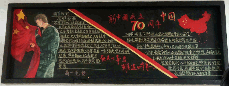 新中国成立70周年黑板报图片