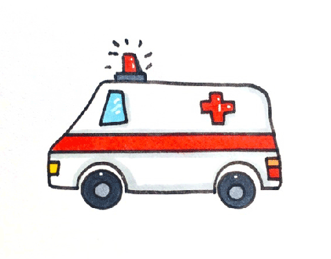 QQ红包救护车简笔画图片 救护车怎么画