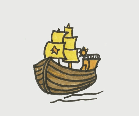 古代的船简笔画图片 船怎么画