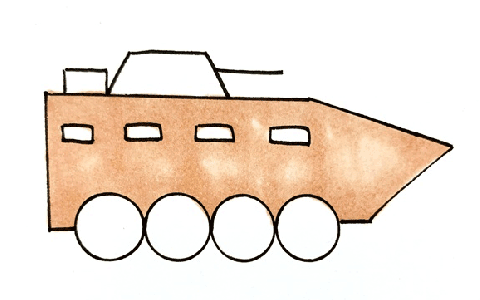 装甲车简笔画图片 如何画装甲车
