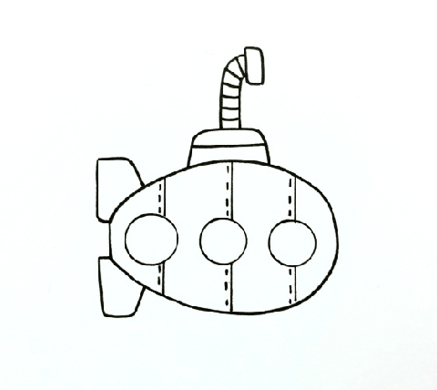 QQ红包潜艇简笔画图片 潜艇怎么画