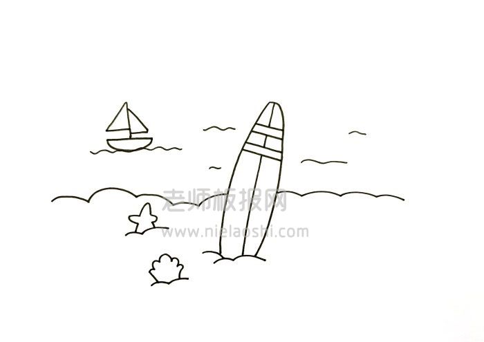 QQ红包海滩简笔画图片 海滩怎么画