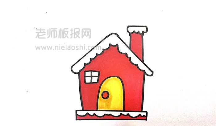 圣诞老人的屋子简笔画图片 圣诞屋怎么画的