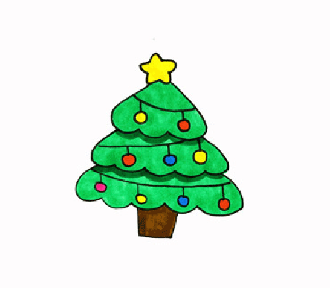 绿色圣诞树简笔画简笔画 圣诞树怎么画的