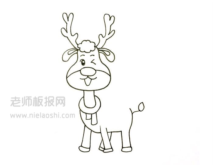 圣诞老人骑鹿简笔画图片 圣诞老人骑鹿怎么画的