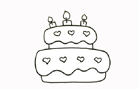 QQ红包生日蛋糕简笔画图片 生日蛋糕怎么画的
