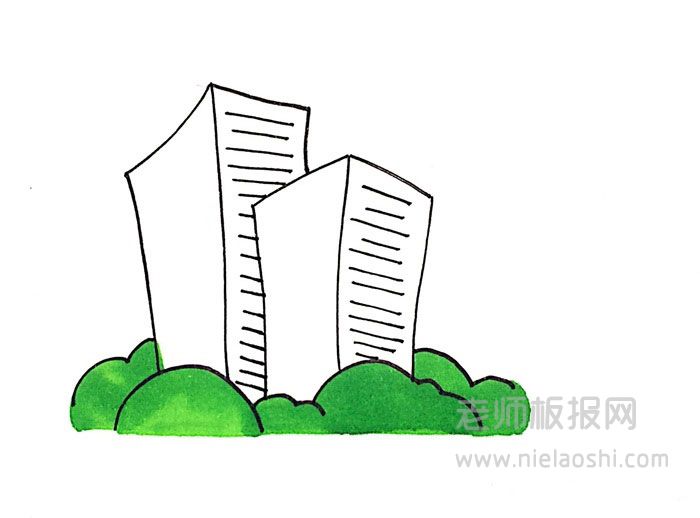 QQ红包摩天大楼简笔画图片 摩天大楼怎么画的