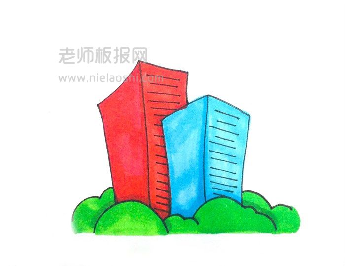 QQ红包摩天大楼简笔画图片 摩天大楼怎么画的