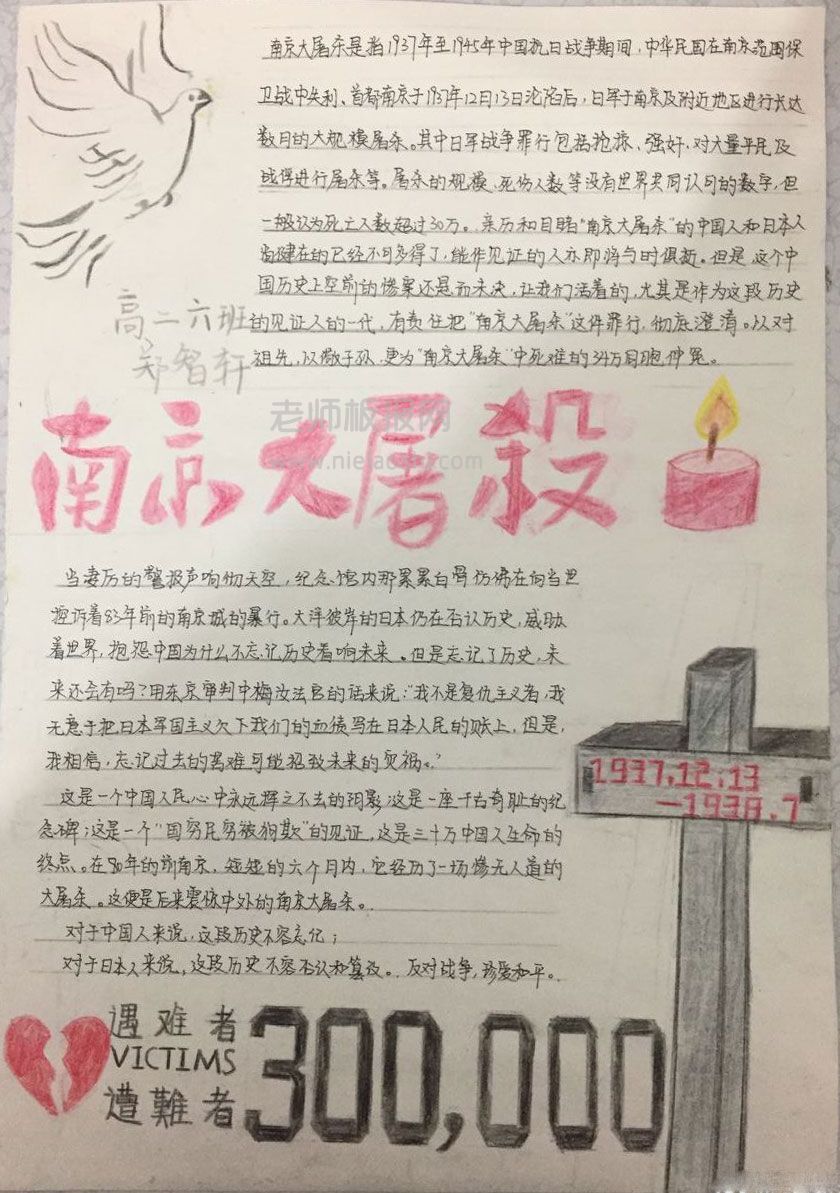 南京大屠杀手抄报图片