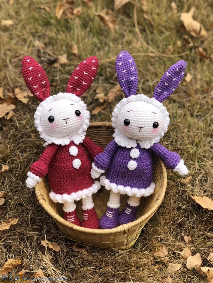 diy毛线编织不二兔玩偶图片，可爱的不二兔