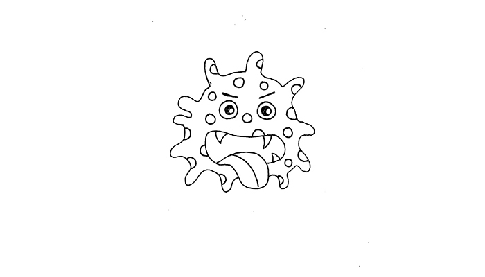 细菌病毒简笔画图片