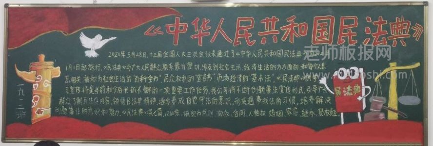中华人民共和国民法典黑板报高清图片