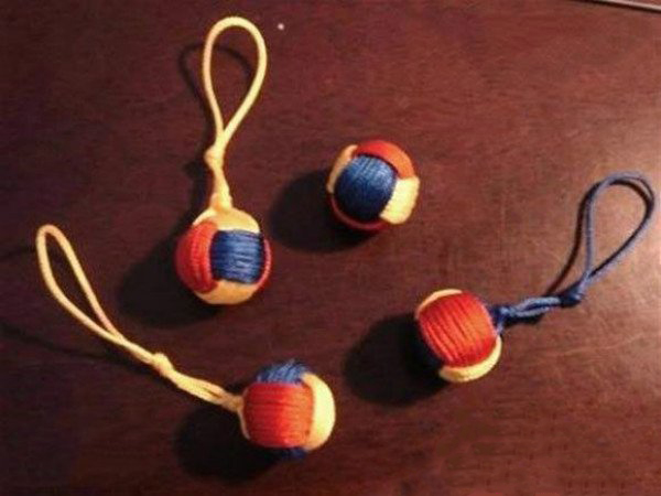 手工编织三色球图片 三色球