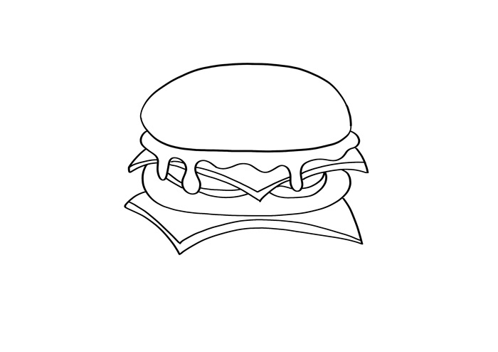 汉堡简笔画图片 汉堡是怎么画的