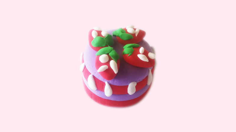 草莓蛋糕粘土制作图片 草莓蛋糕粘土是怎么做的