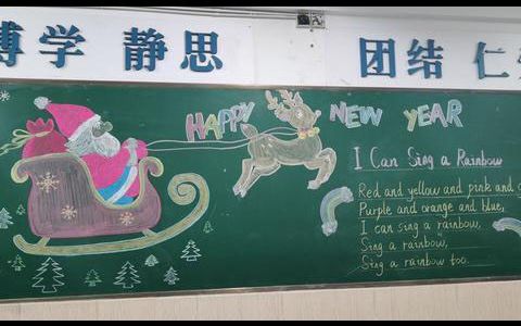 happy new year黑板报图片