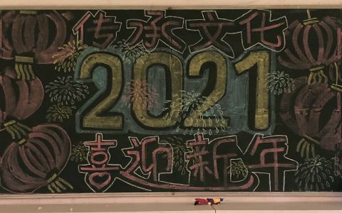 2021喜迎新年 传承文化黑板报图片