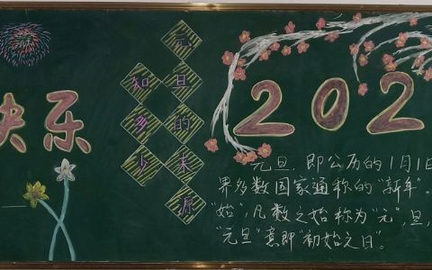 2021新年元旦快乐黑板报图片