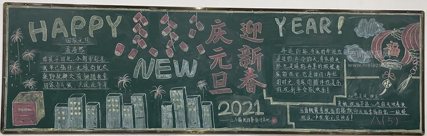 2021庆元旦迎新春黑板报图片 HAPPY YEAR