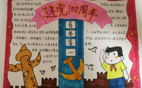 2021中国建党100周年手抄报图片