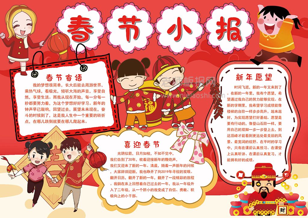 新年快乐春节习俗手抄报小报
