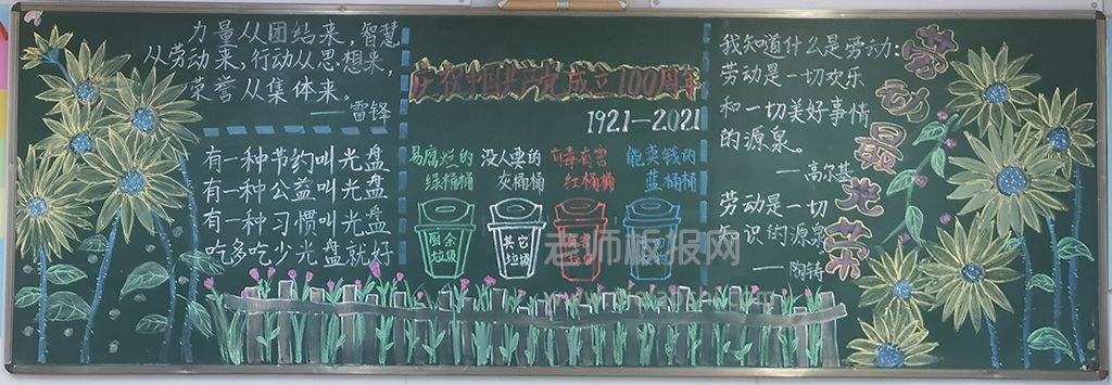 庆祝中国共产党成立100周年黑板报