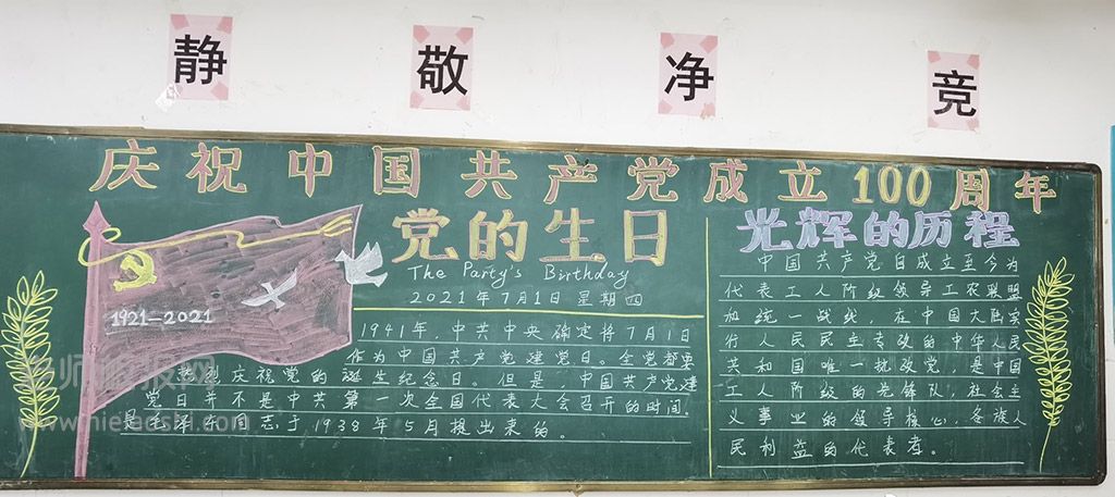 2021庆祝中国共产党成立100周年黑板报