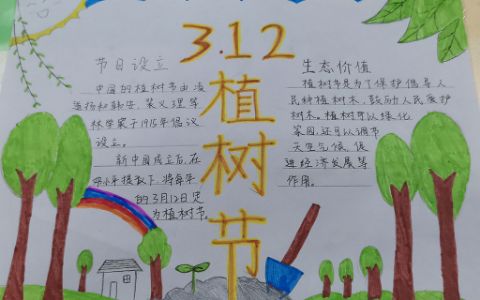 3·12中国的植树节手抄报图片