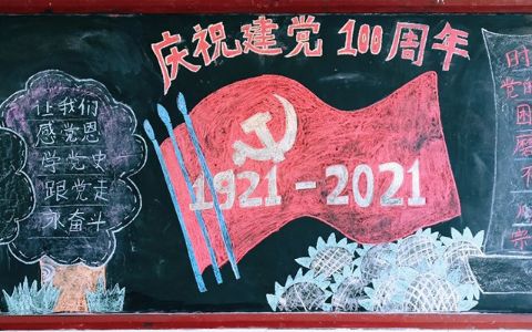 1921--2021年庆祝建党100周年黑板报图片