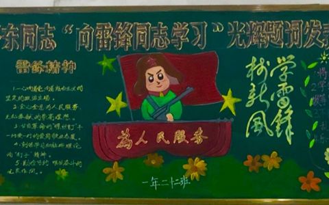 纪念毛泽东同志“向雷锋同志学习”黑板报图片