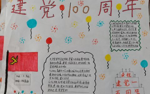 小学生庆祝建党100周年手抄报图片