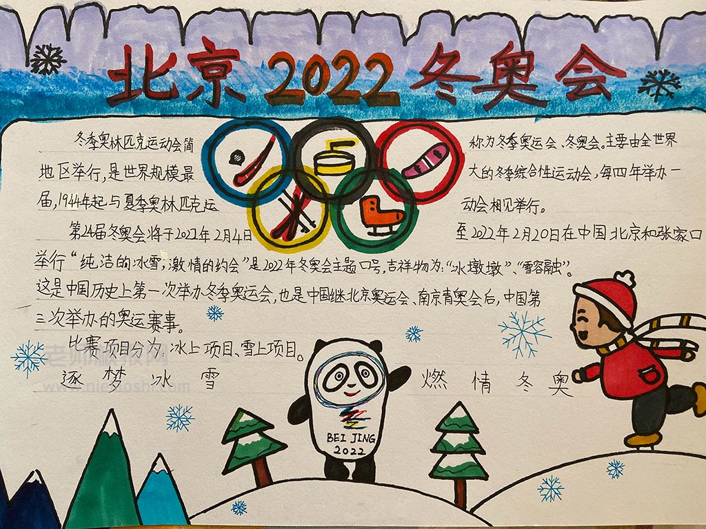 北京2022冬奥会手抄报图片