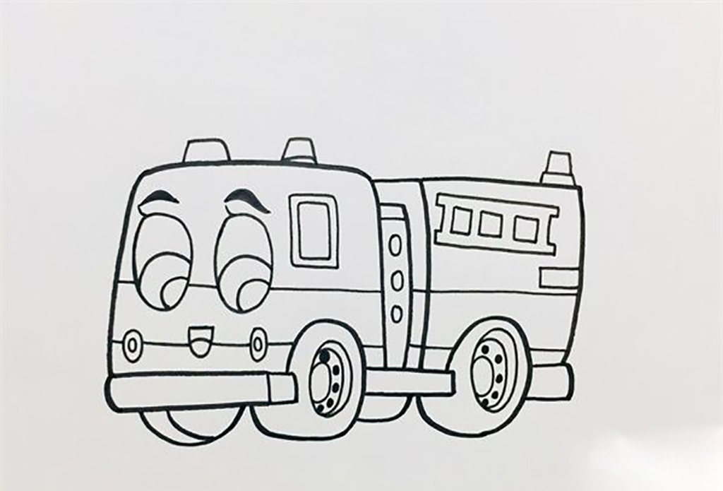 消防车简笔画图片 消防车怎么画的
