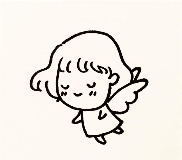 天使人物简笔画图片 天使是怎么画的
