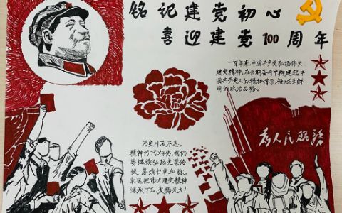 铭记建党初心 喜迎建党100周年手抄报图片