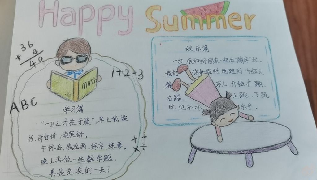 happy summer 夏季快乐手抄报图片