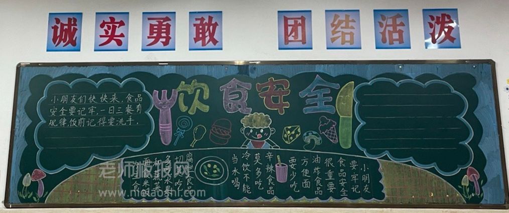 小学生饮食安全主题黑板报图片