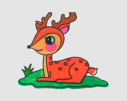 怎么画小梅花鹿的画法教程  简单可爱简笔画图片