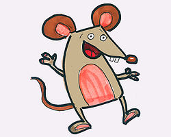 幼儿涂色画图片动物大全 简单漂亮简笔画老鼠画法