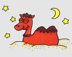 色彩小骆驼的画法教程  儿童简笔画