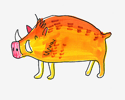 8岁儿童画图片 野猪怎么画好看