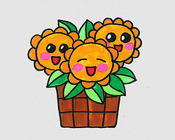 色彩小向日葵的画法教程  幼儿简单可爱简笔画步骤图